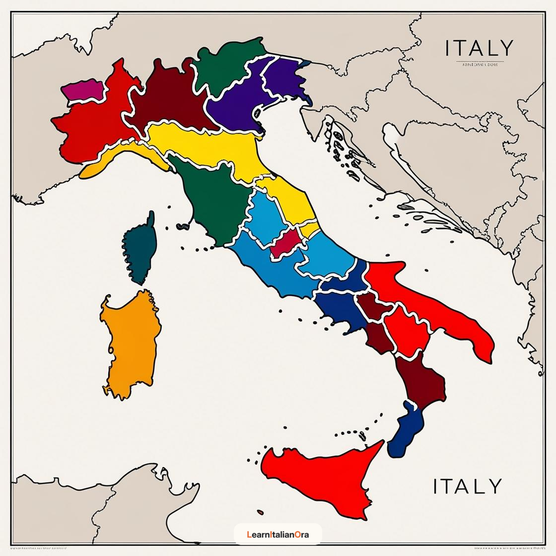 Map of languages and dialects spoken in Italy