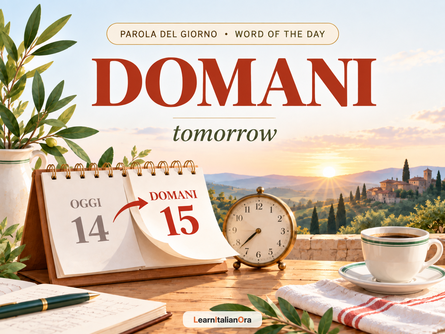 Italian word of the day: domani (tomorrow)